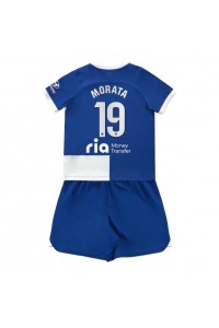 Atletico Madrid Alvaro Morata #19 Babyklær Borte Fotballdrakt til barn 2023-24 Korte ermer (+ Korte bukser)
